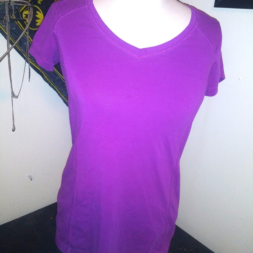 Purple tee, SurDry material, lightweight